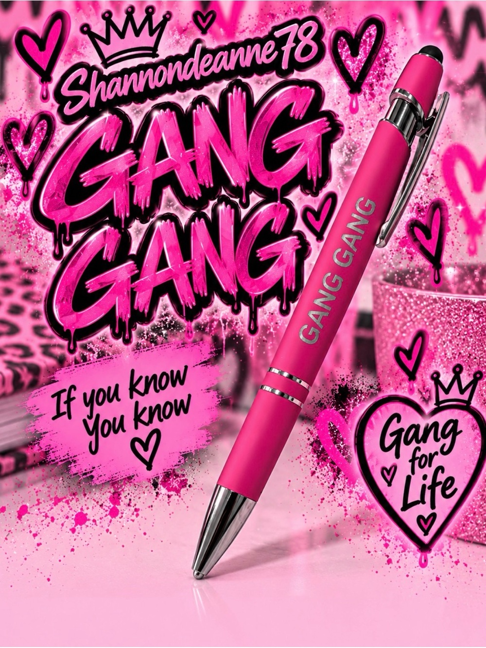 GANG GANG Pen With Stylus - Shannondeanne78 Gang - Pink